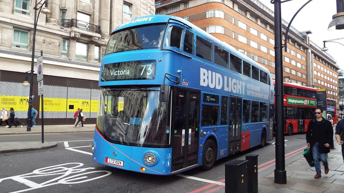 Blue Double Decker Bus