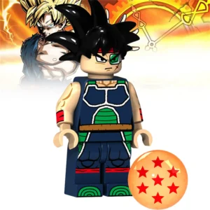 Minifigure - Bardock with Saiyan Battle ArmorSuit, Scouter, Cape (LEGO Alternative)