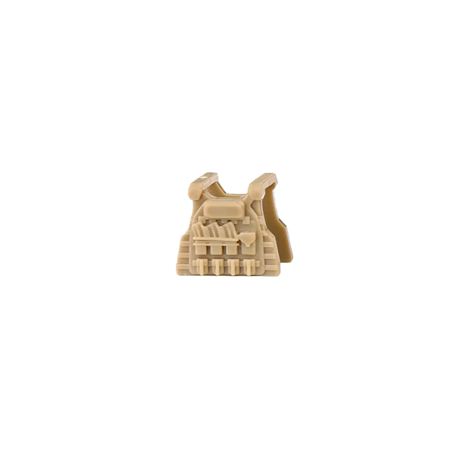 Custom Piece Miniature – Tactical Vest Body Armor earth yellow khaki with various pouches – 3D Print for LEGO minifigure