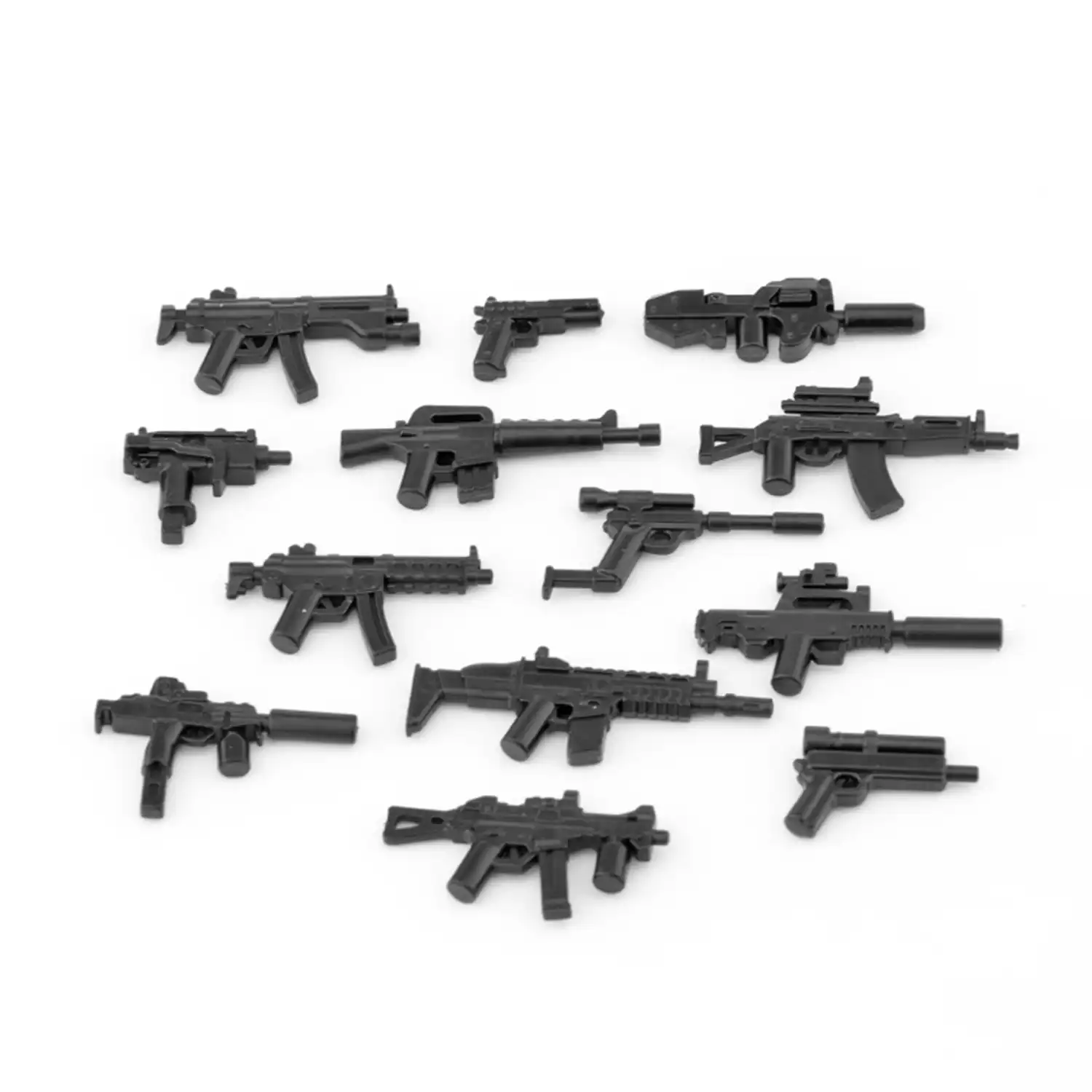 Custom Piece Miniature – military weapons submachine guns SMGs machine pistols compact carbines handguns black – 3D Print for LEGO minifigure
