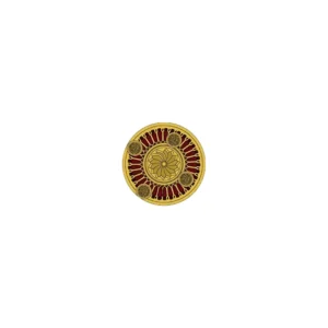 Custom Piece – gold pattern round shield – 3D Print for LEGO