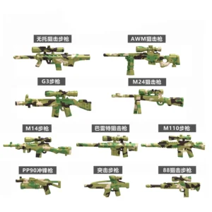Custom Piece – military weapons green camouflage – 3D Print for LEGO minifigure