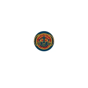 Custom Piece – round shield an ornate gold and red bird like or winged – 3D Print for LEGO