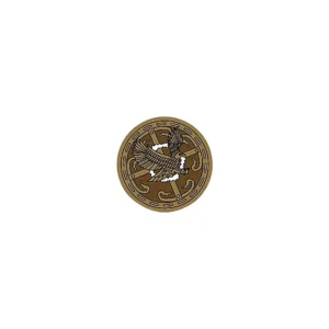 Custom Piece – round shield gold and red stylized bird or winged – 3D Print for LEGO