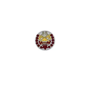 Custom Piece – round shield gold stylized lion or dragon head – 3D Print for LEGO