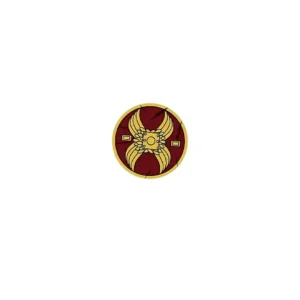 Custom Piece – round shield gold winged design – 3D Print for LEGO