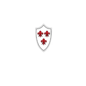 Custom Piece – three red fleurs de lis round shield – 3D Print for LEGO