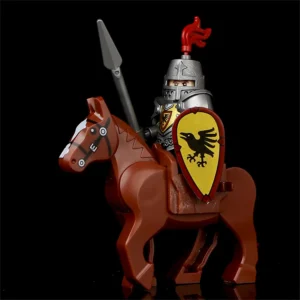 Minifigure Dark Raven Knight and warhorse LEGO Alternative