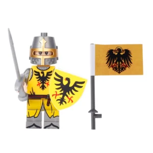 Minifigure – Holy Roman Knight and a matching flag (LEGO Alternative)
