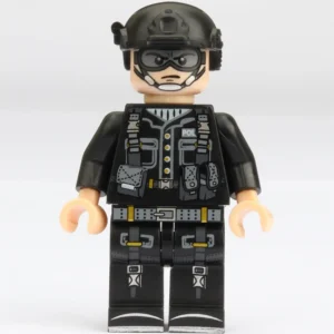 Minifigure – SWAT Special Weapons and Tactics officer special police tactical unit black (LEGO Alternative)