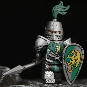 Minifigure – medieval Green Dragon Knight (LEGO Alternative)