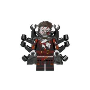 Minifigure - Doctor Strange Zombie features pale, decaying skin with wounds, one blank eye, and messy hair (LEGO Alternative)