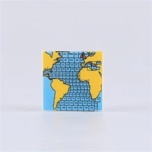 Custom Piece – a Grid Map focused on the Atlantic Ocean – 3D Print for LEGO minifigure