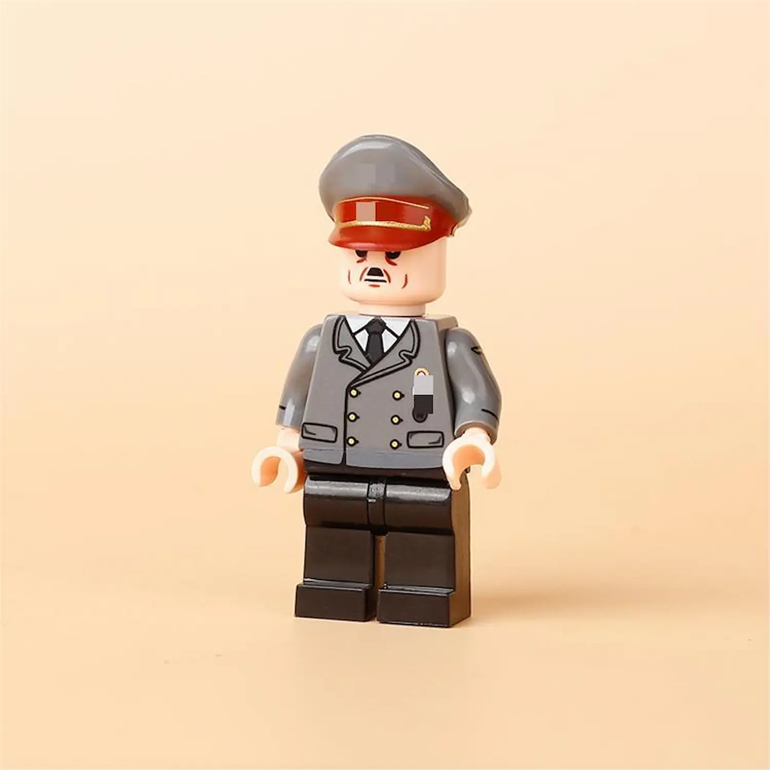 Minifigure - Adolf Hitler the Nazi Party (NSDAP) and dictator of Germany with grey uniform and hat (LEGO Compatible)